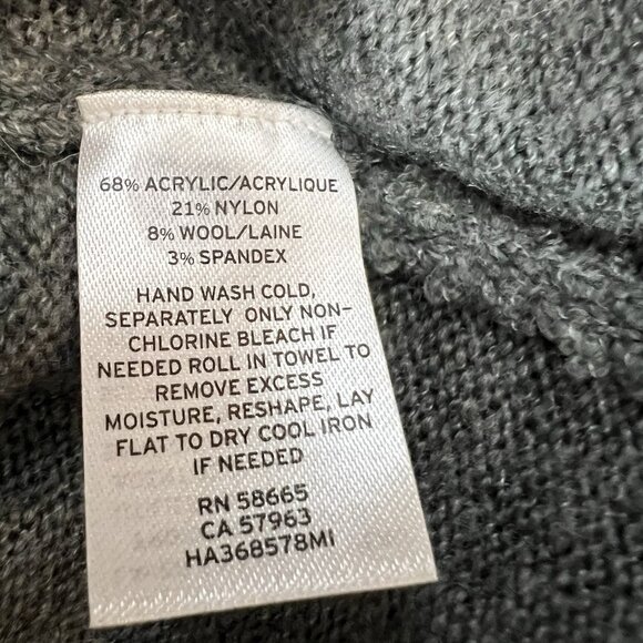 Halogen Women's Wool Blend Sweater Tie Sleeves Gray Small Size Preppy Work - Picture 5 of 9